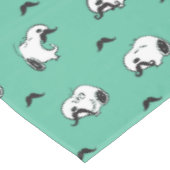Snoopy Mustaches en Blauwgroen Patroon Tafelkleed (Gekanteld)