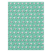 Snoopy Mustaches en Blauwgroen Patroon Tafelkleed (Voorkant)