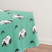 Snoopy Mustaches en Blauwgroen Patroon Tafelkleed (Voorbeeld)