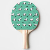 Snoopy Mustaches en Blauwgroen Patroon Tafeltennisbatje (Voorkant)