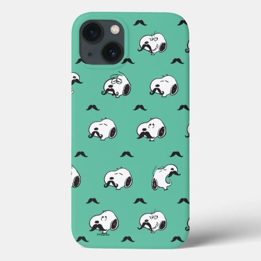 Snoopy Mustaches & Teal Pattern Case-Mate iPhone Case (Achterkant)