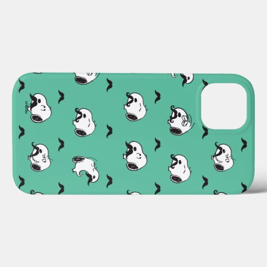 Snoopy Mustaches & Teal Pattern Case-Mate iPhone Case (Achterkant (horizontaal))