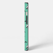 Snoopy Mustaches & Teal Pattern iPhone Hoesje (Linkerkant)