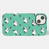 Snoopy Mustaches & Teal Pattern iPhone Hoesje (Achterkant horizontaal)