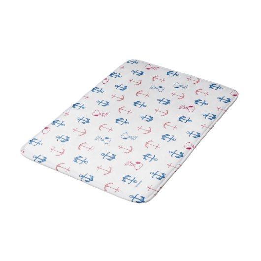 Snoopy Nautical Anchor Pattern Badmat (Gekanteld)