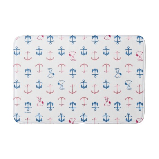 Snoopy Nautical Anchor Pattern Badmat (Voorkant)