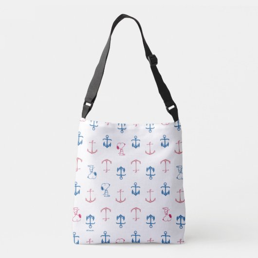 Snoopy Nautical Anchor Pattern Crossbody Tas (Achterkant)