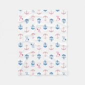 Snoopy Nautical Anchor Pattern Fleece Deken (Voorkant)