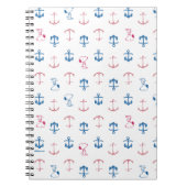 Snoopy Nautical Anchor Pattern Notitieboek (Voorkant)