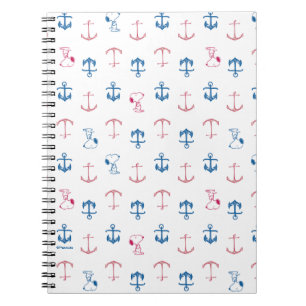 Snoopy Nautical Anchor Pattern Notitieboek