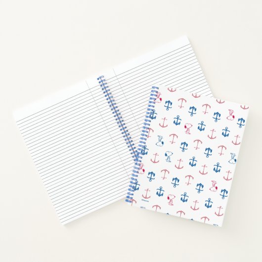 Snoopy Nautical Anchor Pattern Notitieboek (Binnen)