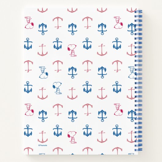 Snoopy Nautical Anchor Pattern Notitieboek (Achterkant)