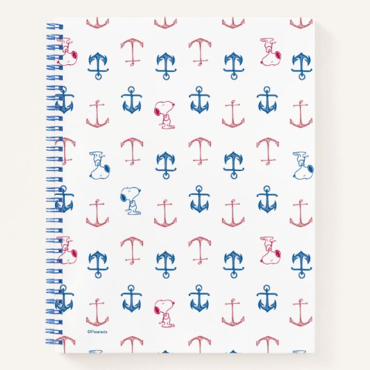 Snoopy Nautical Anchor Pattern Notitieboek (Voorkant)