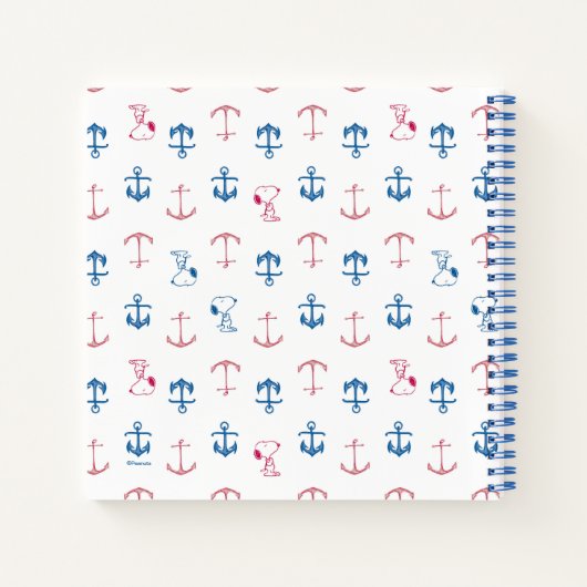 Snoopy Nautical Anchor Pattern Notitieboek (Achterkant)