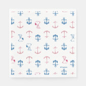 Snoopy Nautical Anchor Pattern Servet (Voorkant)