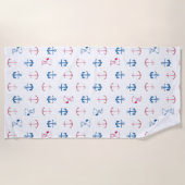 Snoopy Nautical Anchor Pattern Strandlaken (Voorkant)