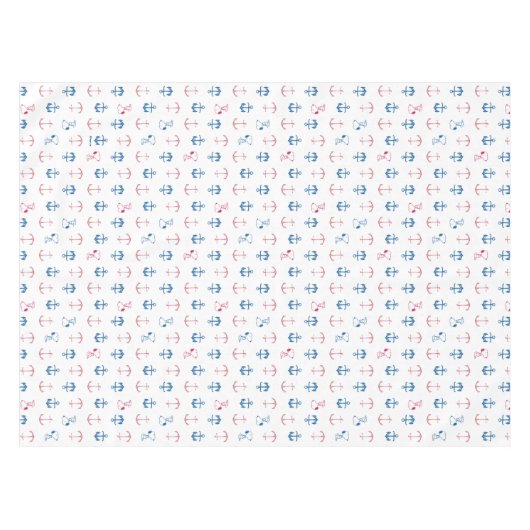 Snoopy Nautical Anchor Pattern Tafelkleed (Voorkant (Horizontaal))