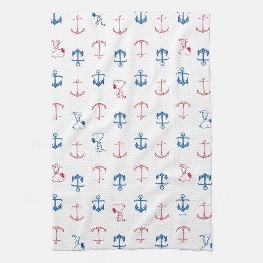 Snoopy Nautical Anchor Pattern Theedoek (Verticaal)