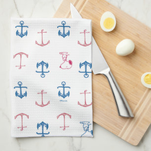 Snoopy Nautical Anchor Pattern Theedoek