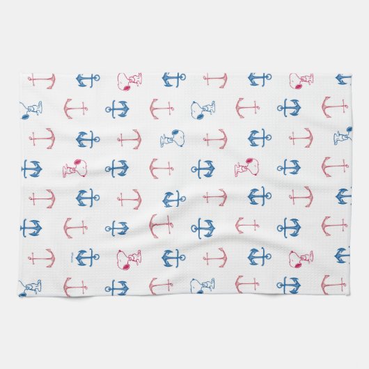 Snoopy Nautical Anchor Pattern Theedoek (Horizontaal)