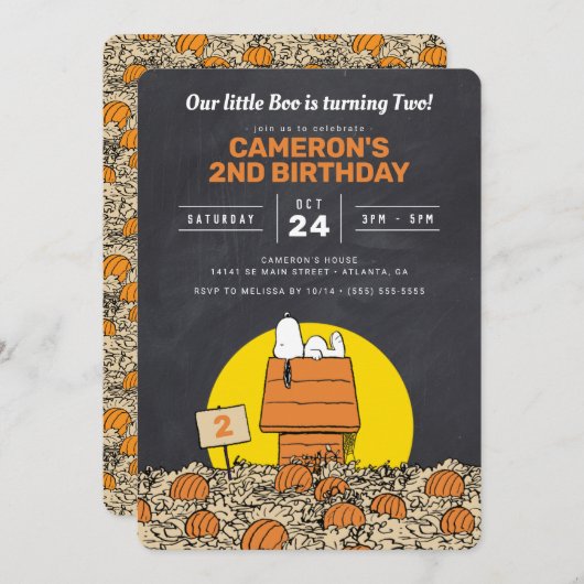 Snoopy | Onze kleine Boo wordt twee Kaart (Voorkant / Achterkant)