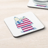 Snoopy op 4 juli Dog House Bier Onderzetter (Linkerzijde)