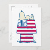 Snoopy op 4 juli Dog House Briefkaart (Voorkant / Achterkant)