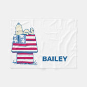 Snoopy op 4 juli Dog House Fleece Deken (Voorkant (Horizontaal))