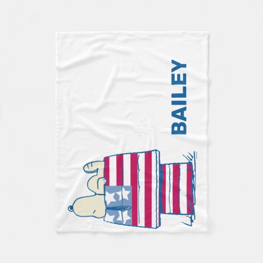 Snoopy op 4 juli Dog House Fleece Deken (Voorkant)