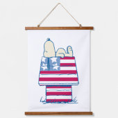 Snoopy op 4 juli Dog House Hangend Wandkleed (Voorkant)