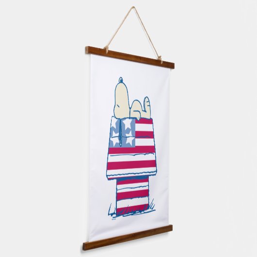 Snoopy op 4 juli Dog House Hangend Wandkleed (Gebogen)