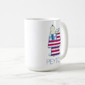 Snoopy op 4 juli Dog House | Jouw namen toevoegen Koffiemok (Voorkant rechts)