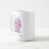 Snoopy op 4 juli Dog House | Jouw namen toevoegen Koffiemok (Voorkant links)