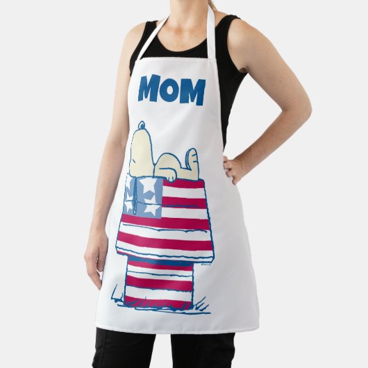 Snoopy op 4 juli Dog House | Jouw namen toevoegen Schort (Insitu)