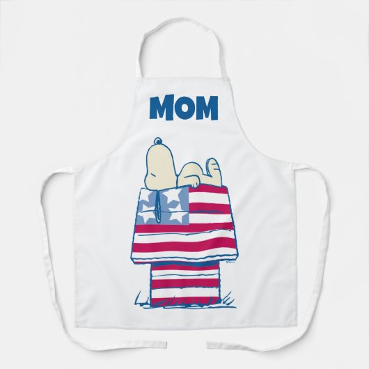 Snoopy op 4 juli Dog House | Jouw namen toevoegen Schort (Voorkant)