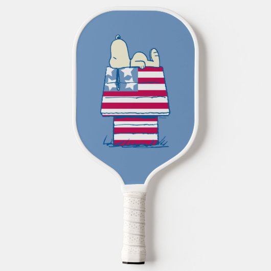 Snoopy op 4 juli Dog House Pickleball Paddle (Achterkant)