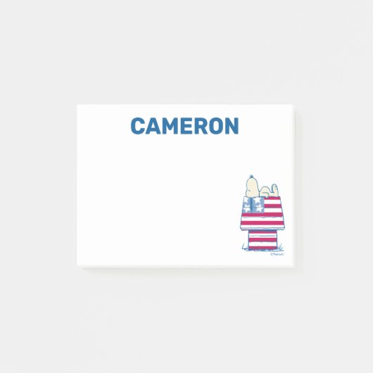 Snoopy op 4 juli Dog House Post-it® Notes (Voorkant)