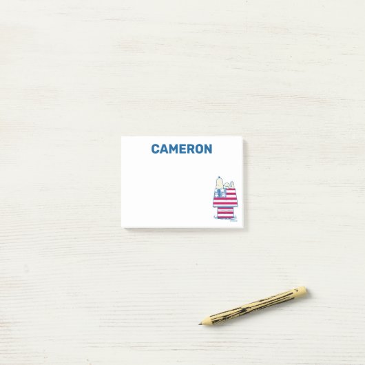 Snoopy op 4 juli Dog House Post-it® Notes (Op bureau)