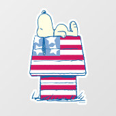 Snoopy op 4 juli Dog House Raamsticker (Vel)