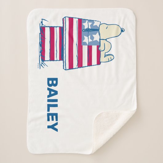 Snoopy op 4 juli Dog House Sherpa Deken (Voorkant)