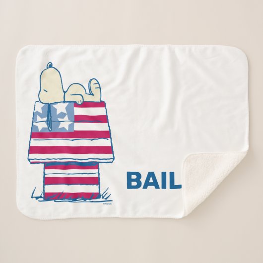 Snoopy op 4 juli Dog House Sherpa Deken (Voorkant (horizontaal))