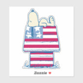 Snoopy op 4 juli Dog House Sticker (Vel)