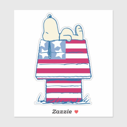 Snoopy op 4 juli Dog House Sticker (Vel)