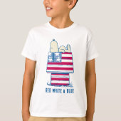 Snoopy op 4 juli Dog House T-shirt (Voorkant)