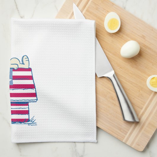 Snoopy op 4 juli Dog House Theedoek (Quarter Fold)