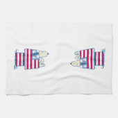 Snoopy op 4 juli Dog House Theedoek (Horizontaal)