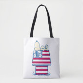 Snoopy op 4 juli Dog House Tote Bag (Voorkant)