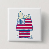 Snoopy op 4 juli Dog House Vierkante Button 5,1 Cm (Voorkant)