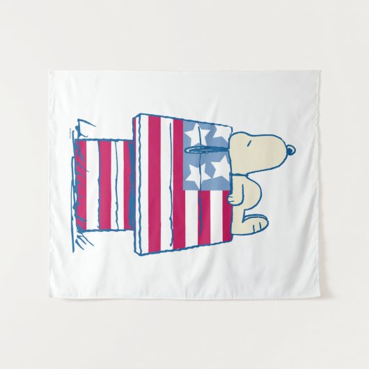 Snoopy op 4 juli Dog House Wandkleed (Voorkant (horizontaal))