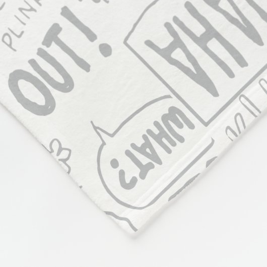 Snoopy op Black White Comics Fleece Deken (Hoek)